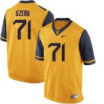 Men's West Virginia Mountaineers NCAA #71 Junior Uzebu Yellow Authentic Nike Stitched College Football Jersey CR15D62QX